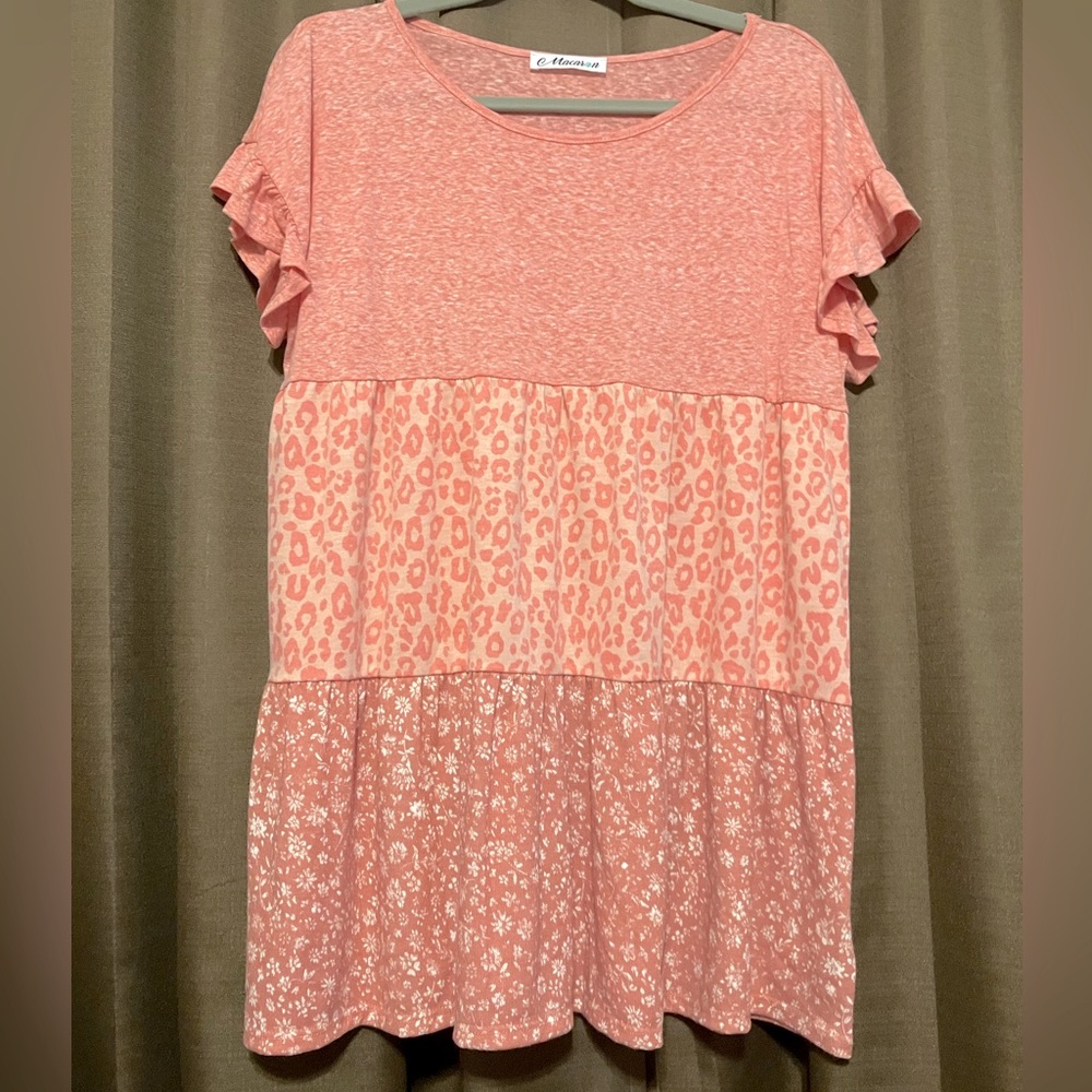 NEW Three Patterned Tunic in Pink and Dusty Rose